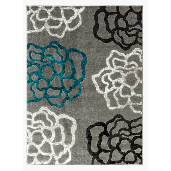 Ebern Designs Kimbrel Performance Gray Rug & Reviews Wayfair